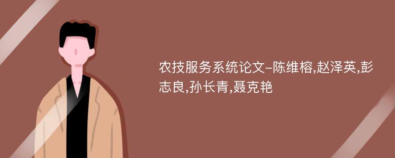 农技服务系统论文-陈维榕,赵泽英,彭志良,孙长青,聂克艳