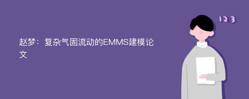 赵梦：复杂气固流动的EMMS建模论文