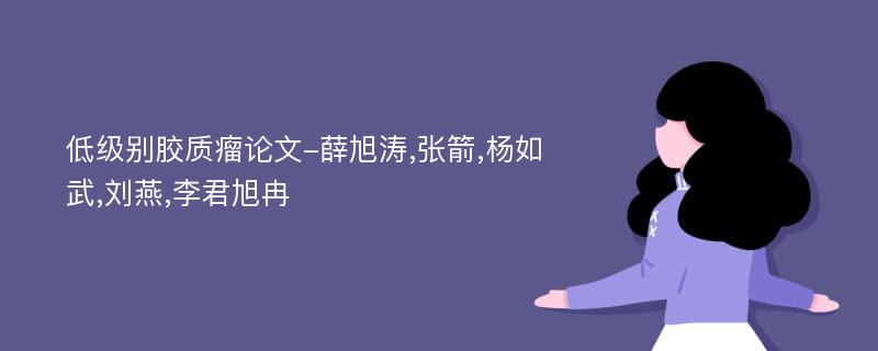 低级别胶质瘤论文-薛旭涛,张箭,杨如武,刘燕,李君旭冉