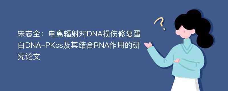 宋志全：电离辐射对DNA损伤修复蛋白DNA-PKcs及其结合RNA作用的研究论文