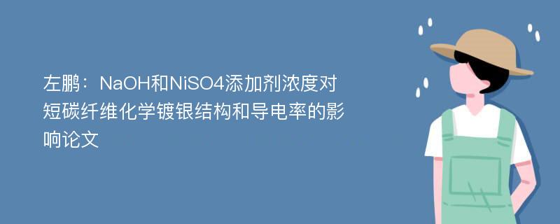 左鹏：NaOH和NiSO4添加剂浓度对短碳纤维化学镀银结构和导电率的影响论文