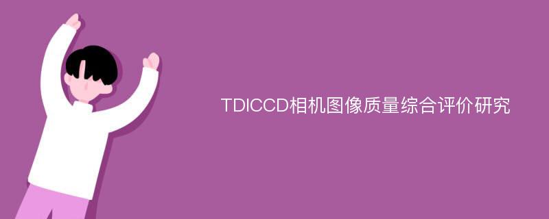 TDICCD相机图像质量综合评价研究