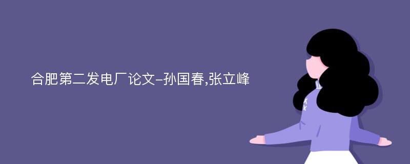 合肥第二发电厂论文-孙国春,张立峰